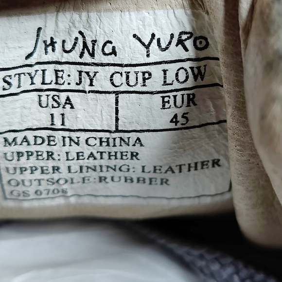 Jhung Yuro Cup Low Leather Casual Grey Purple Sneakers Mens Shoes Size 11 - Picture 11 of 11